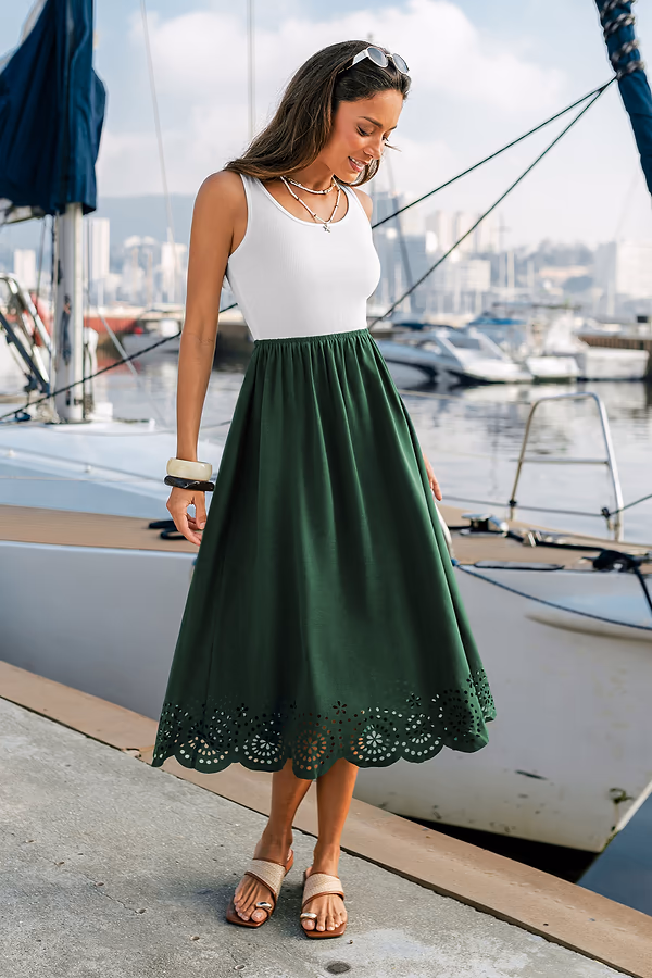 Robe midi bicolore au style élégant