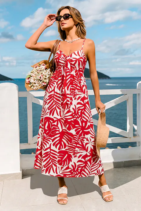 Robe longue tropicale à l’énergie pétillante