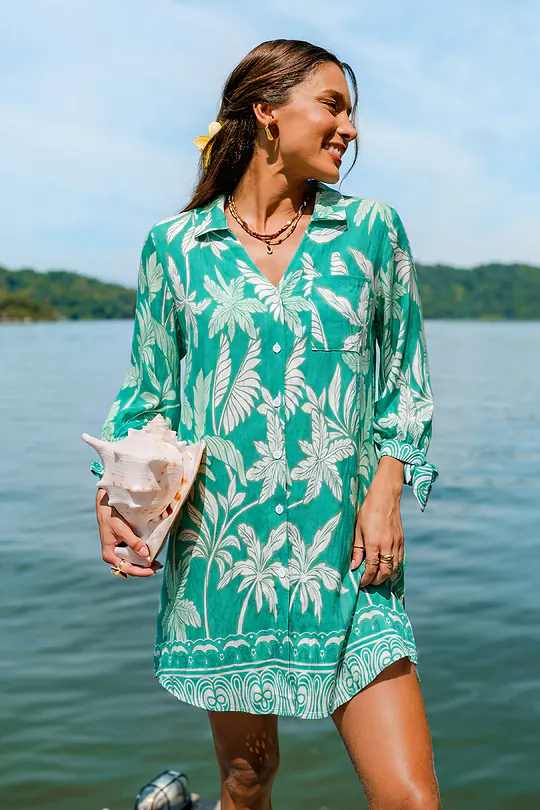 Robe mini à col chemise