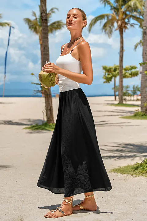 Robe longue bicolore sans manches
