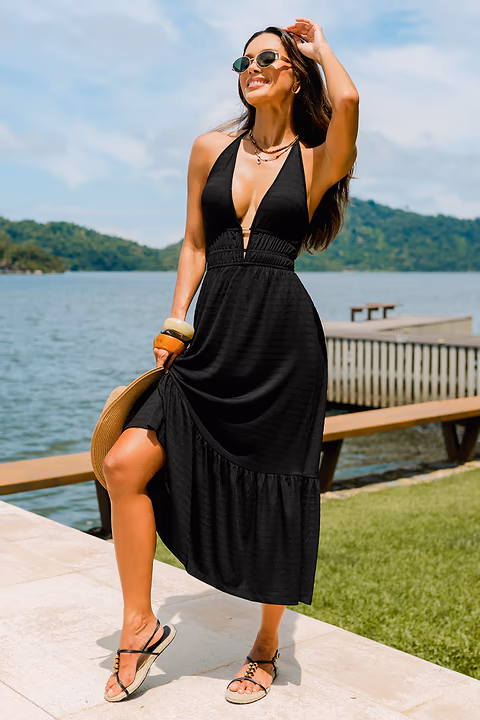 Robe longue noire