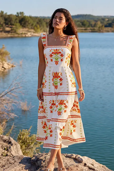 Robe longue imrpimé floral sans manches
