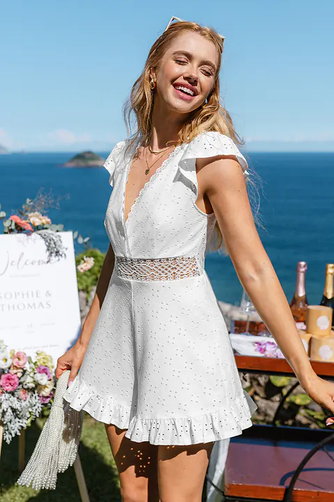 Combishort col surplis blanc