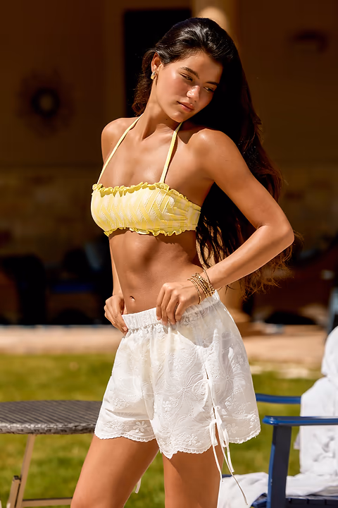 Short de plage à nouer côtés