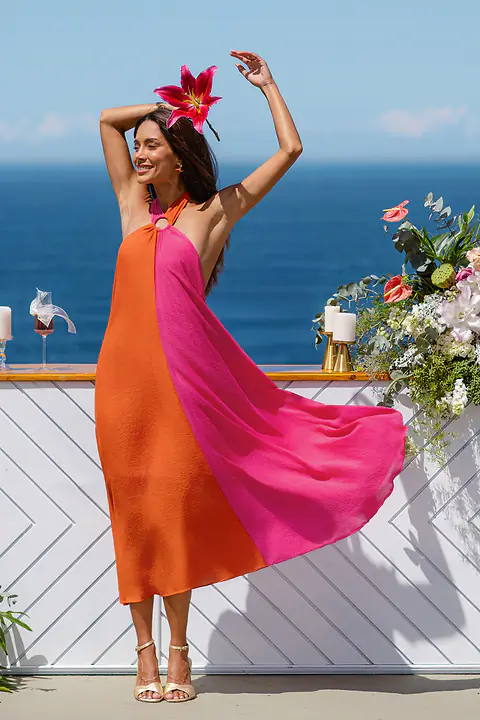 Robe bicolore col haut